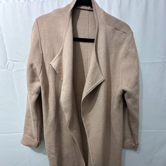Chicwish Taupe Beige Open Front Waterfall Coat Size M - Picture 1 of 3